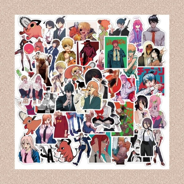 Стикеры аниме человек бензопила