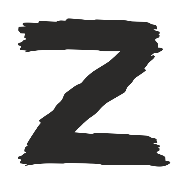 Буква z на черном фоне