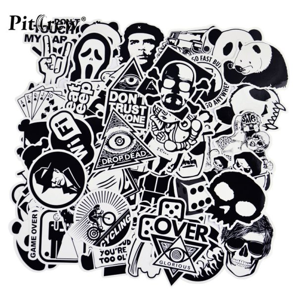 Наклейки черно белые