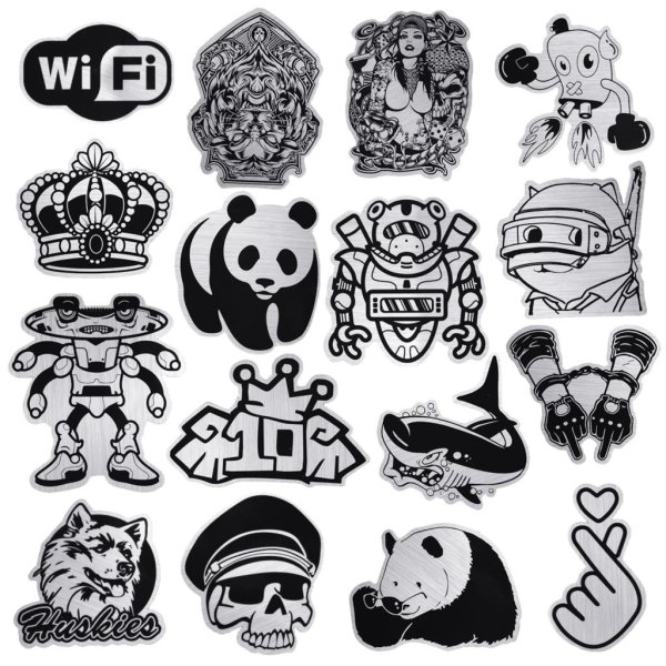 Крутые наклейки черно белые