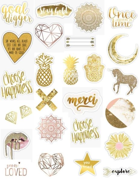 Эстетичные наклейки для распечатки