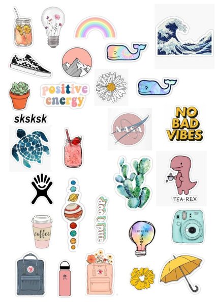 Голубые наклейки