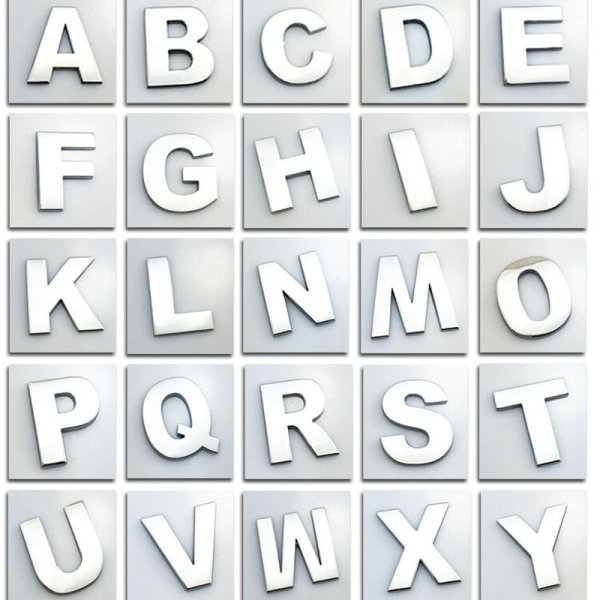 Буквы с наклейками