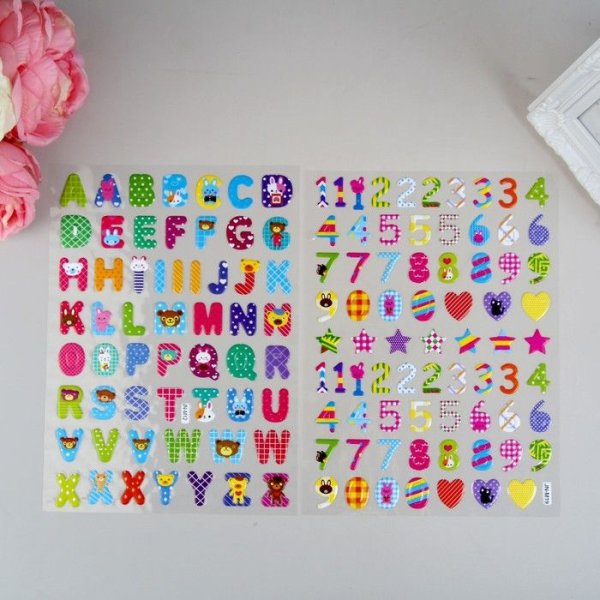 Буквы с наклейками