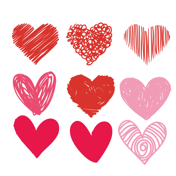 Наклейки в виде сердечек