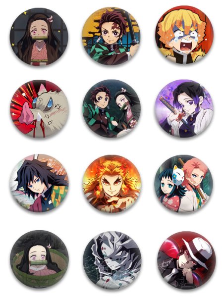 Значки из аниме клинок рассекающий демонов