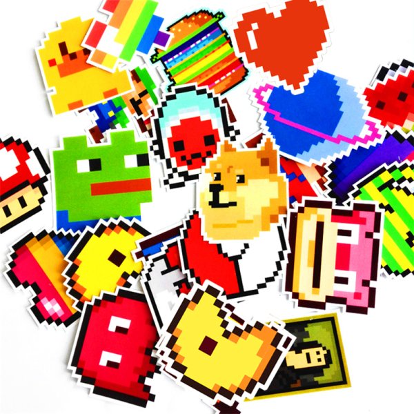 Пиксельные наклейки мозаика Синтез