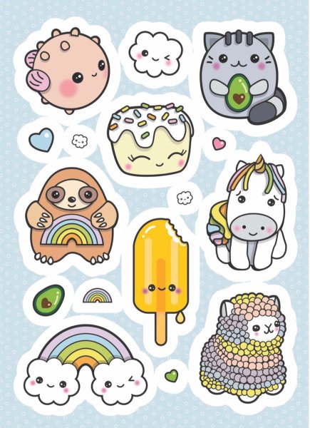 Кавайные наклейки