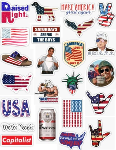 Автомобильная наклейка американский флаг