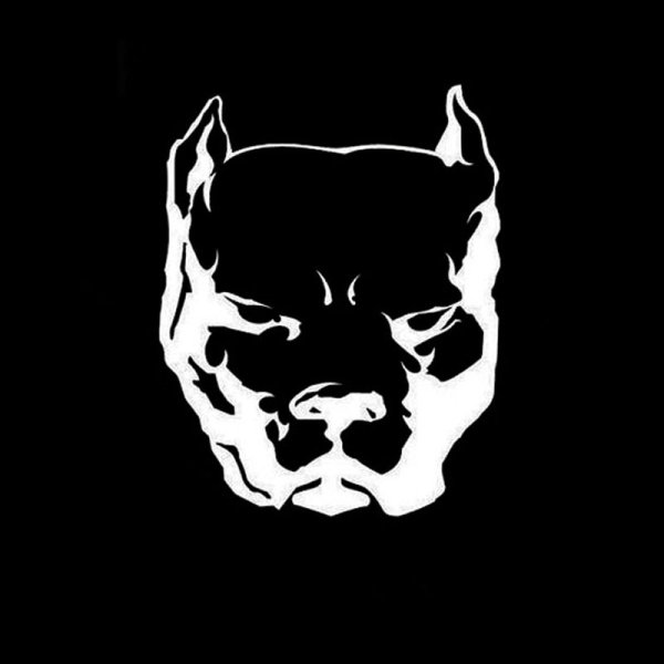 Наклейка питбуля черно белого