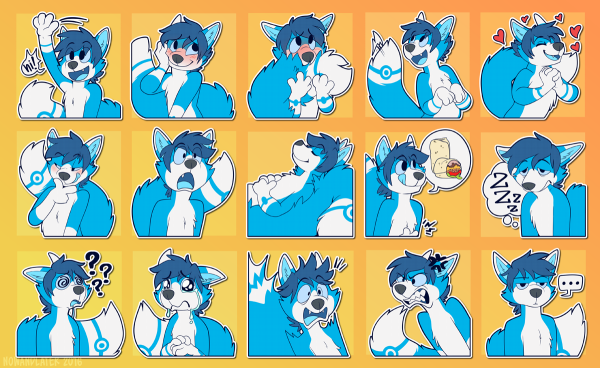 Фурри Стикеры волк