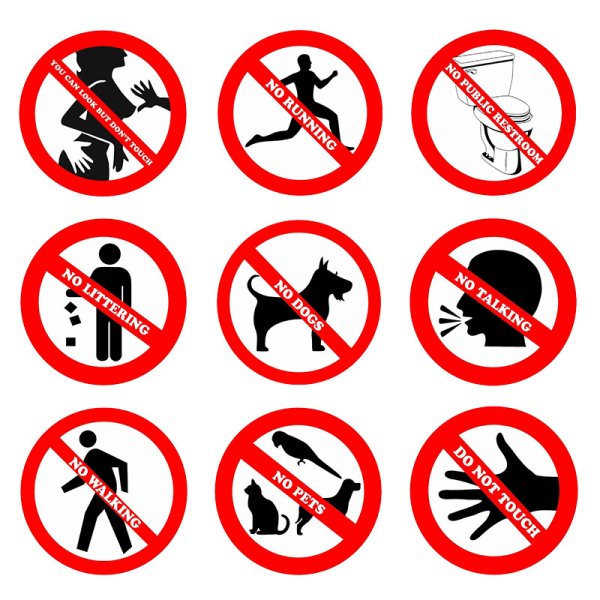 Предупреждающие надписи