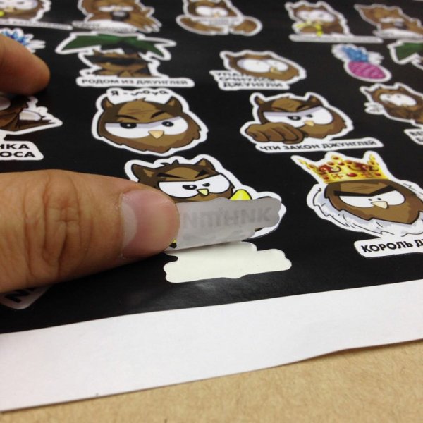 Фигурные наклейки полиграфия