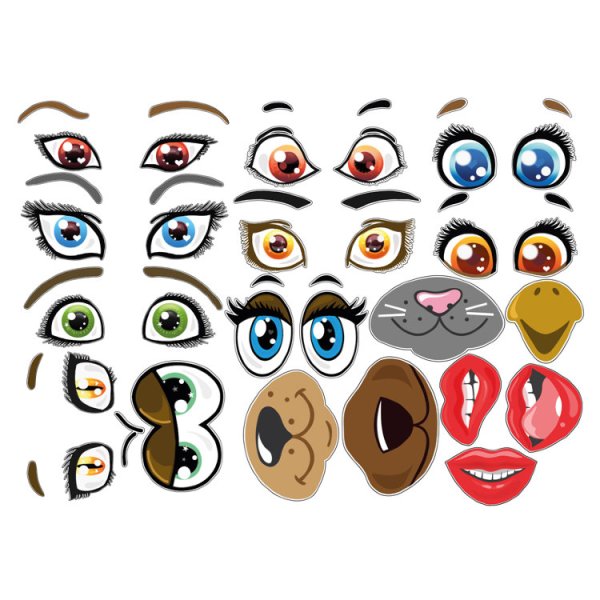 Наклейки глаза и рты