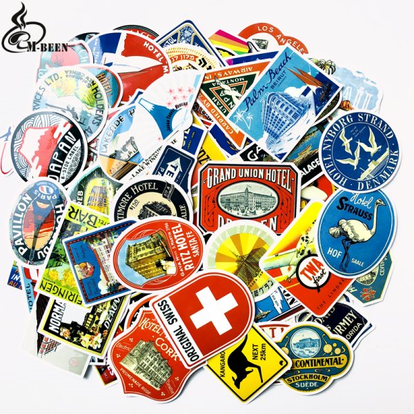 Наклейки на чемодан путешественника