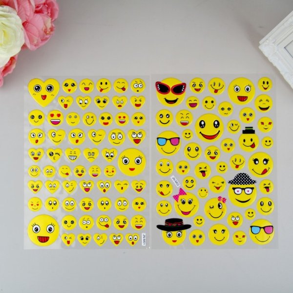 Смайлики наклейки пластиковые