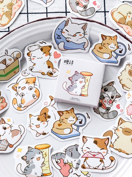 Наклейки милые котики