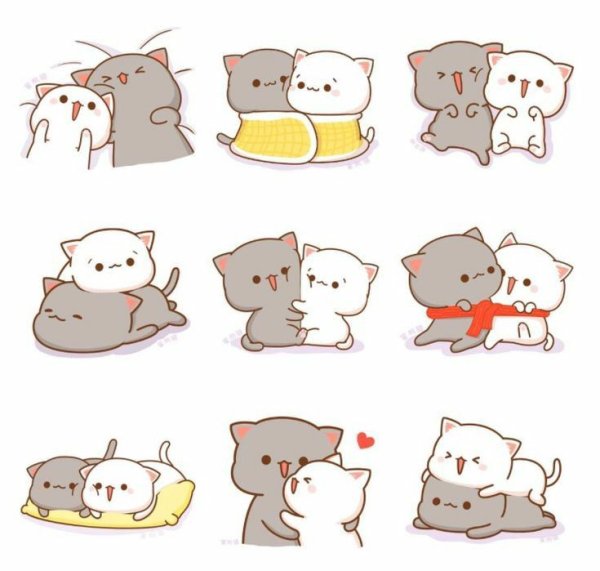 Наклейки милые котики