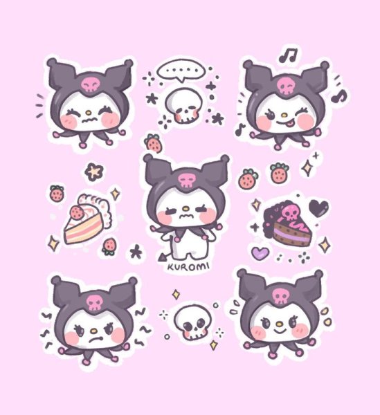Hello Kitty Kuromi наклейки