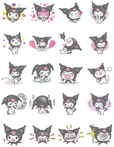 Hello Kitty Kuromi наклейки