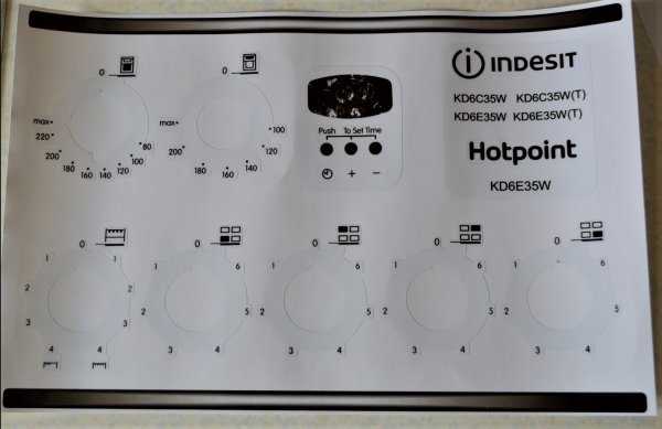 Наклейки на панель управления плиты Hotpoint Ariston