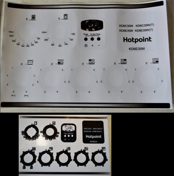 Наклейки на передняя панель на плиту Индезит k3g1/fr