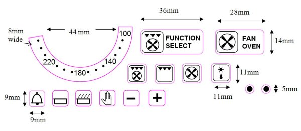 Наклейки на передняя панель на плиту Индезит k3g1/fr