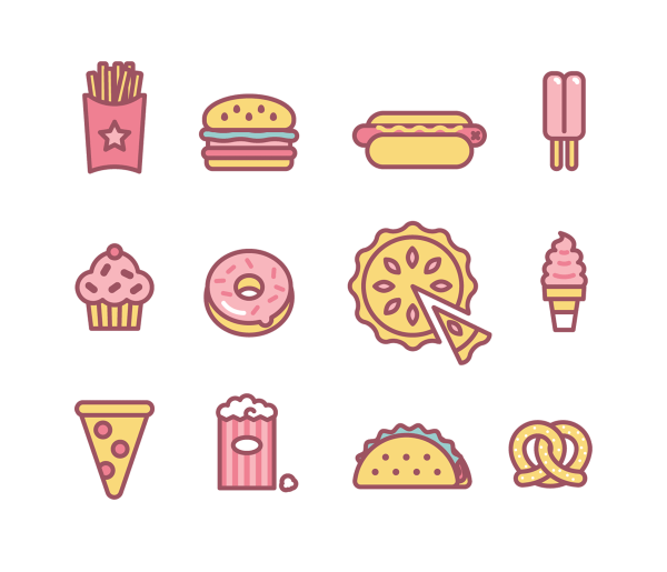 Мини наклейки еда