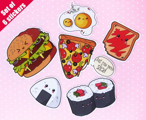 Наклейки в виде еды