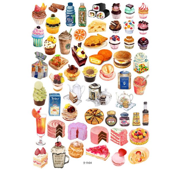 Наклейки с едой и напитками