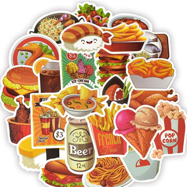 Наклейки фаст фуд