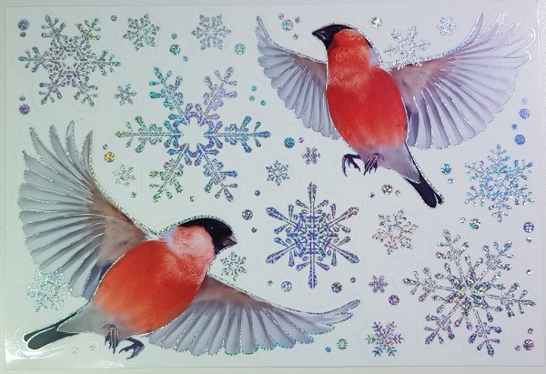 Снегири наклейки