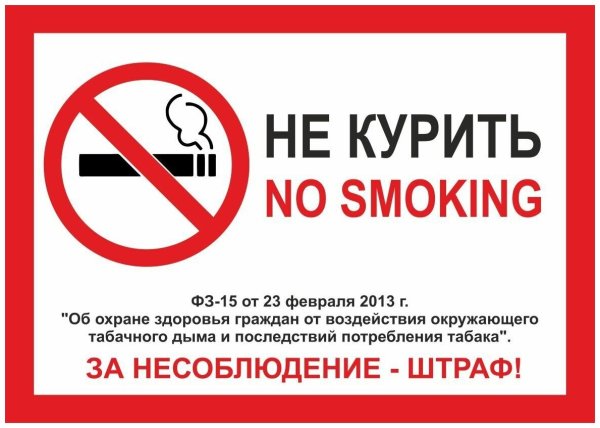 Курение запрещено табличка