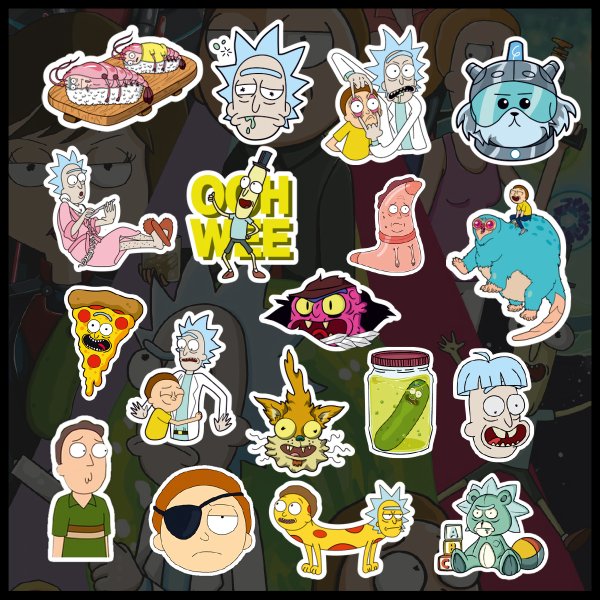 Наклейки Стикеры Рик и Морти