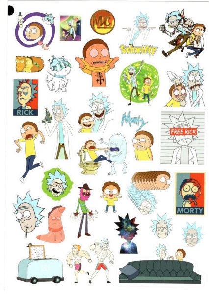 Рик и Морти набор наклеек