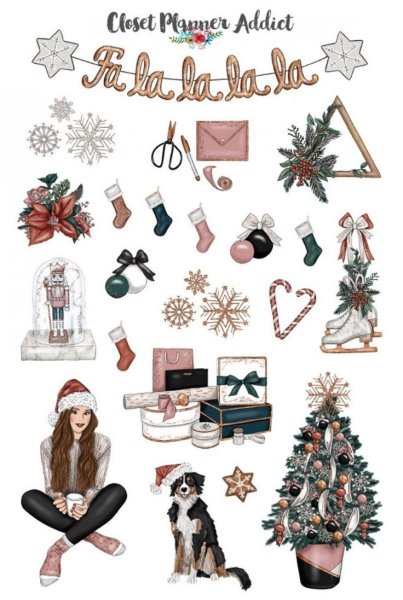 Зимние наклейки для ежедневника