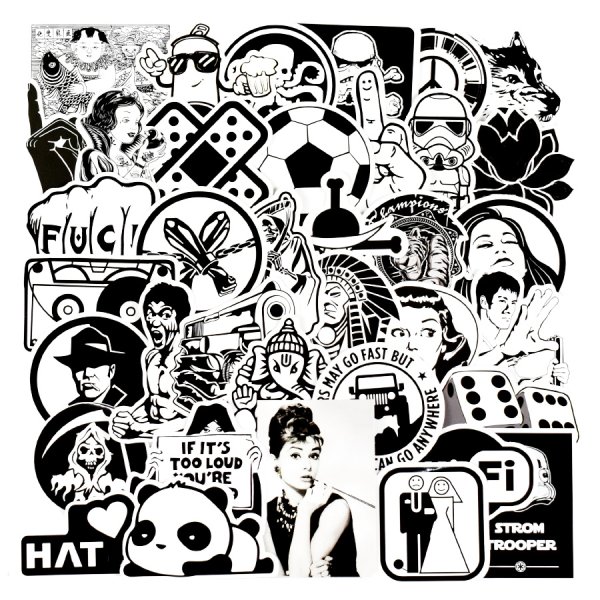 Виниловые наклейки черно белые