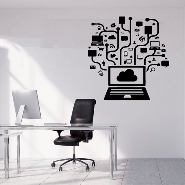 Наклейка на стену компьютер