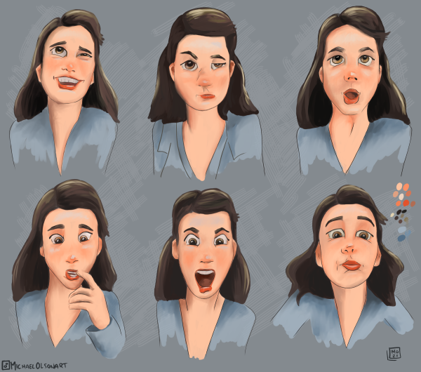 Выражения лиц девушка рисунок