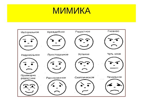 Мимика и жесты для детей