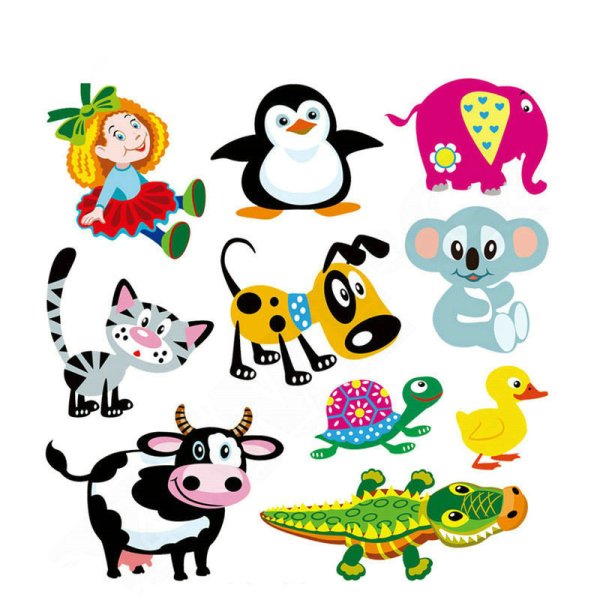 Набор наклеек с животными 40 штук