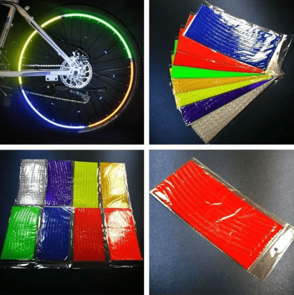 Свето отражающие наклейки на колёса велосипеда