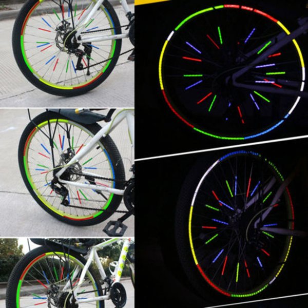 Светоотражающие наклейки на обод колеса велосипеда