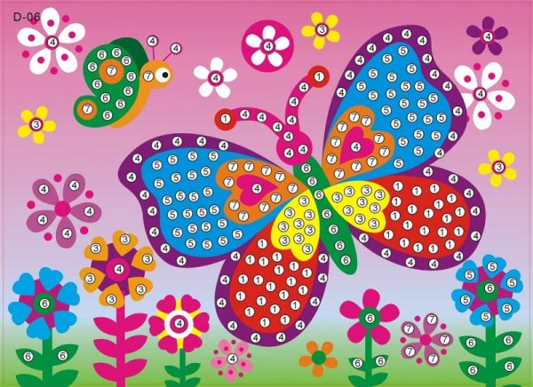 Color Kit мозаика - Стикеры бабочка
