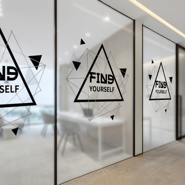 Наклейка на стекло в офис