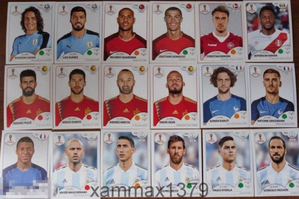 Наклейки футболистов Панини