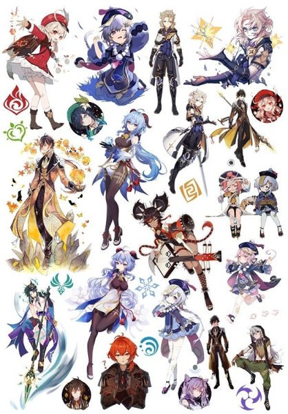 Наклейки Геншин Импакт Сяо