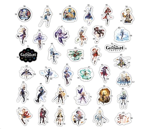 Планеры Геншин наклейки