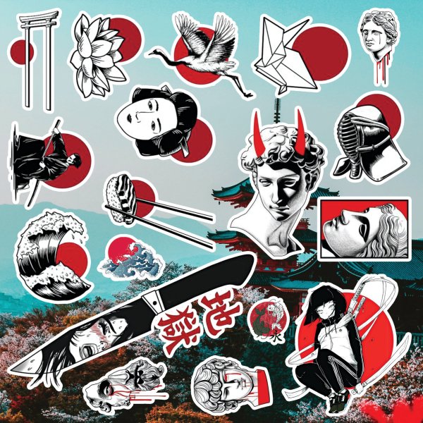 Наклейки японская тематика