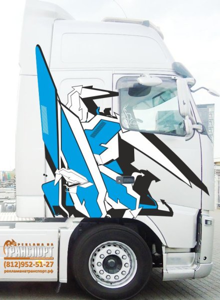 Наклейки на кабину грузовика МАЗ 5440